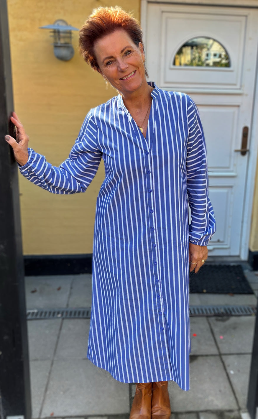Say INA Copenhagen Skjortekjole - Cilla - Dark Blue Striped